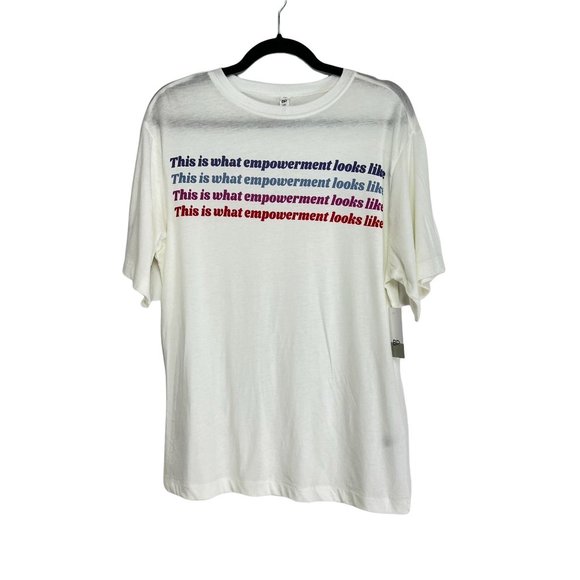 NWT BP Empowerment Short Sleeve Crew Neck Graphic T-Shirt White Women's Size XS - Picture 2 of 9